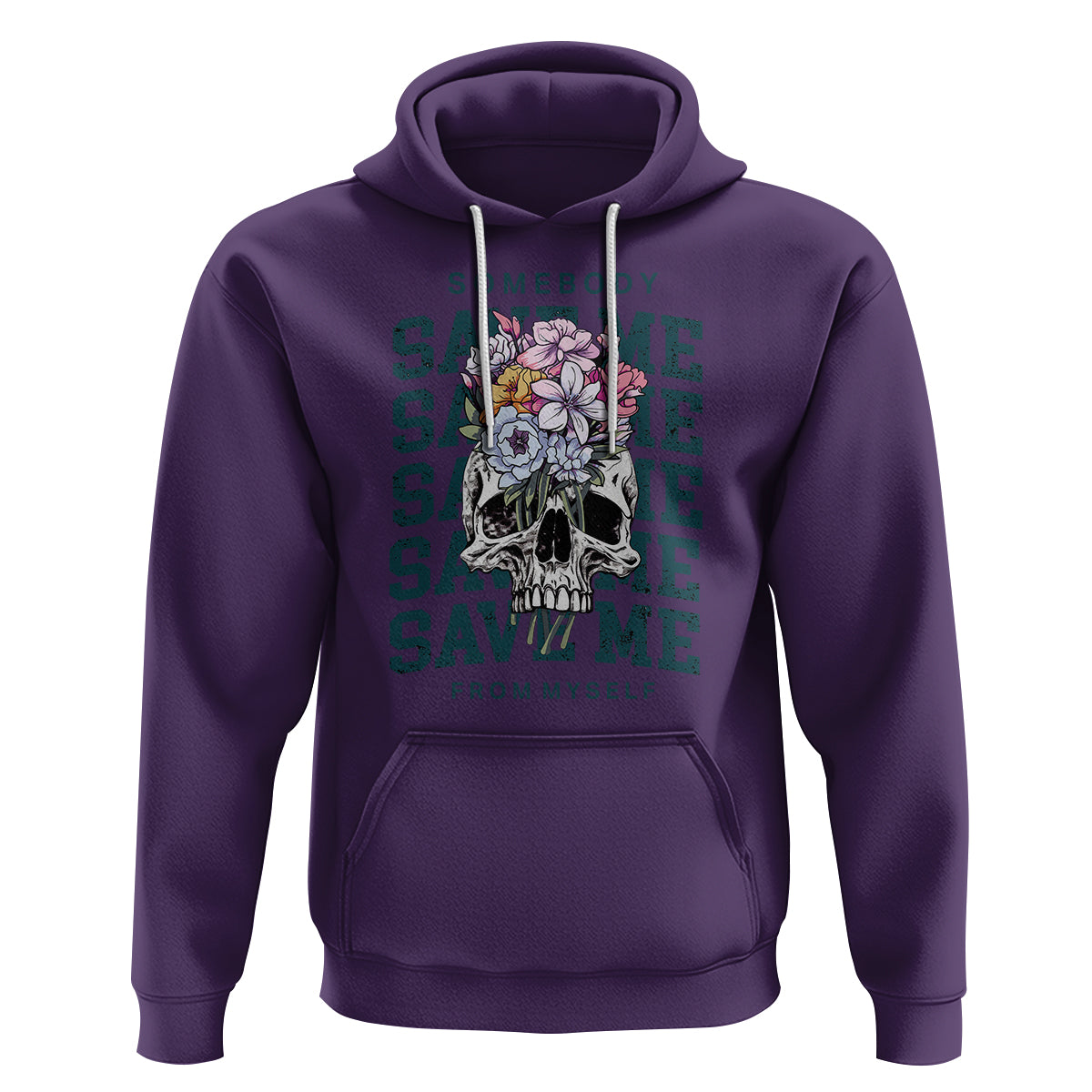 Retro Western Skull Hoodie Somebody Save Me From Myself Country Music - Wonder Print Shop