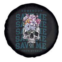 Retro Western Skull Spare Tire Cover Somebody Save Me From Myself Country Music