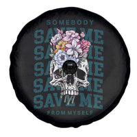 Retro Western Skull Spare Tire Cover Somebody Save Me From Myself Country Music