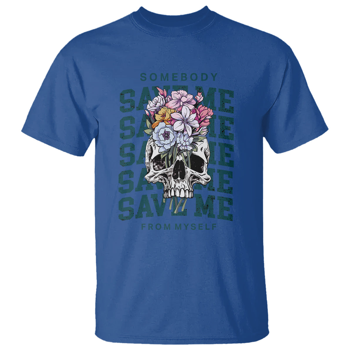 Retro Western Skull T Shirt Somebody Save Me From Myself Country Music - Wonder Print Shop