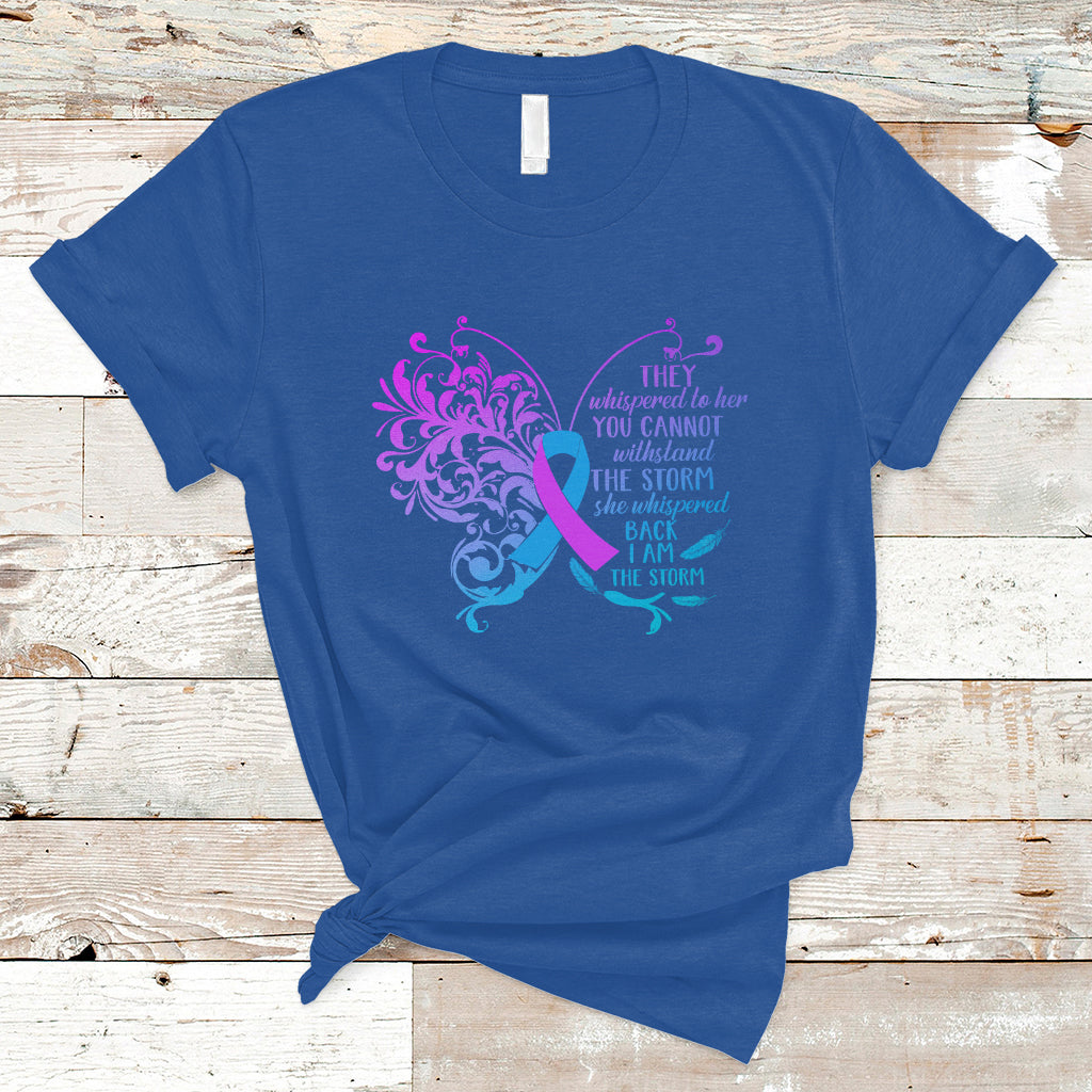 Suicide Prevention Awareness T Shirt She Whispered Back I Am The Storm Suicide Prevention Warrior - Wonder Print Shop