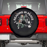 Reading Skeleton Spare Tire Cover RIP Reading In Peace Book Lover Spooky Vibe