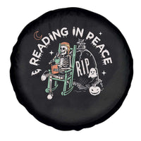 Reading Skeleton Spare Tire Cover RIP Reading In Peace Book Lover Spooky Vibe