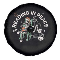 Reading Skeleton Spare Tire Cover RIP Reading In Peace Book Lover Spooky Vibe