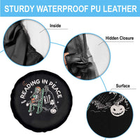 Reading Skeleton Spare Tire Cover RIP Reading In Peace Book Lover Spooky Vibe