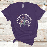 Reading Skeleton T Shirt RIP Reading In Peace Book Lover Spooky Vibe - Wonder Print Shop