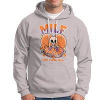 Fall Vibes Hoodie MILF Man I Love Fall Funny Spooky Skeleton Pumpkin Halloween - Wonder Print Shop