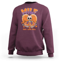 Fall Vibes Sweatshirt MILF Man I Love Fall Funny Spooky Skeleton Pumpkin Halloween - Wonder Print Shop