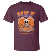 Fall Vibes T Shirt MILF Man I Love Fall Funny Spooky Skeleton Pumpkin Halloween - Wonder Print Shop