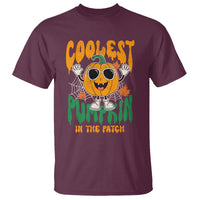 Fall Pumpkin T Shirt Coolest Pumpkin In The Patch Autumn Halloween Spooky Season - Wonder Print Shop