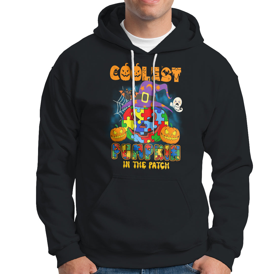 Autism Pumpkin Hoodie Coolest Pumpkin In The Patch Halloween Costume Autism Awareness - Wonder Print Shop
