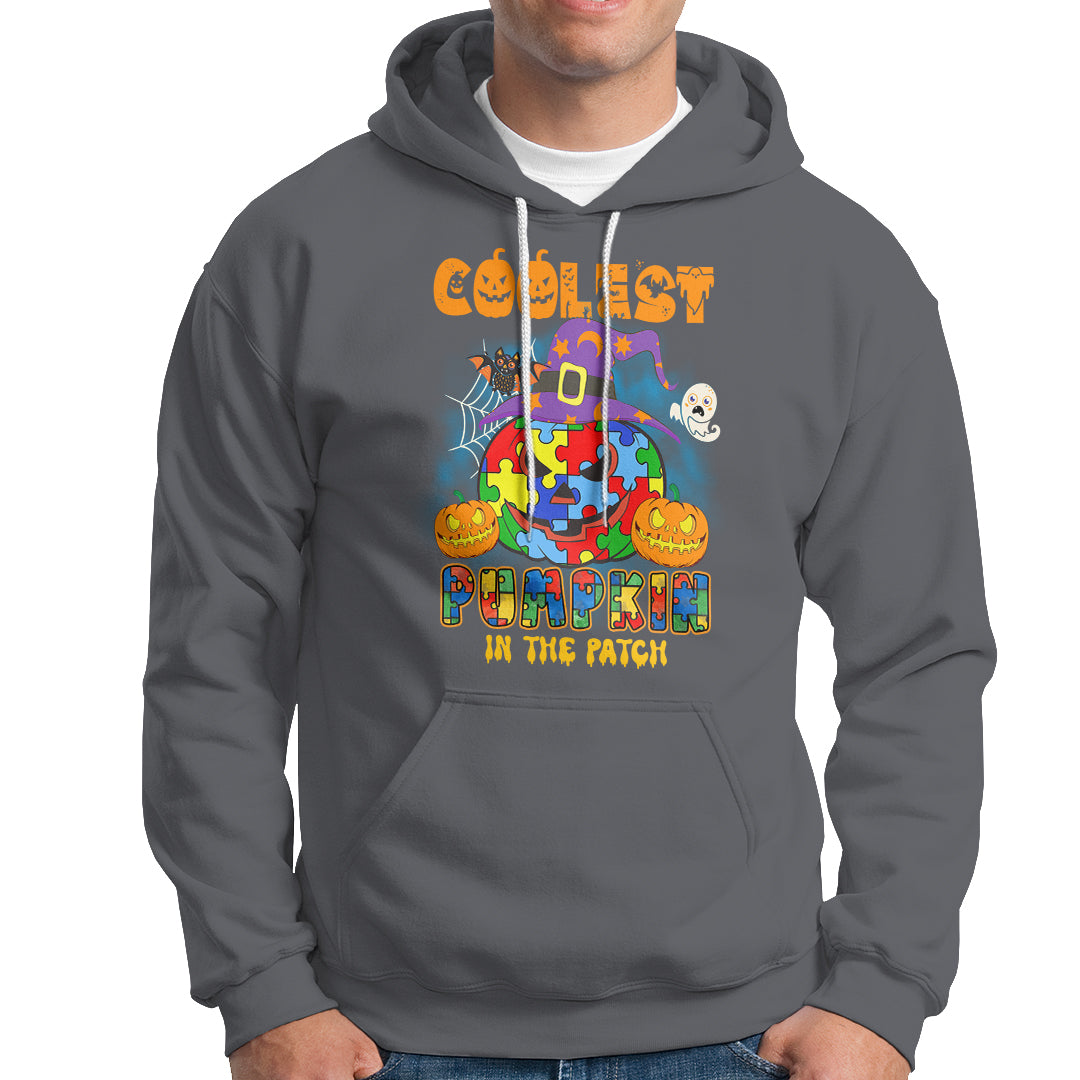 Autism Pumpkin Hoodie Coolest Pumpkin In The Patch Halloween Costume Autism Awareness - Wonder Print Shop