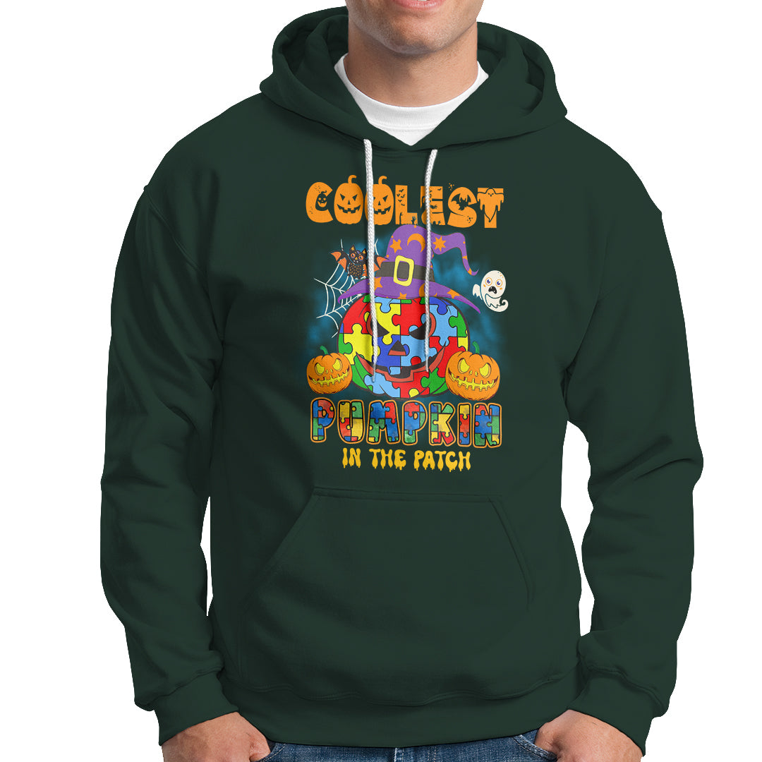 Autism Pumpkin Hoodie Coolest Pumpkin In The Patch Halloween Costume Autism Awareness - Wonder Print Shop
