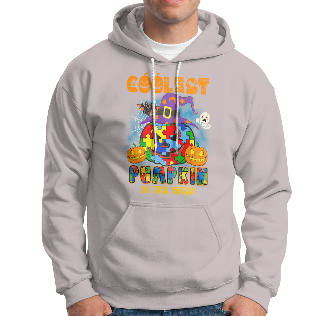 Autism Pumpkin Hoodie Coolest Pumpkin In The Patch Halloween Costume Autism Awareness - Wonder Print Shop