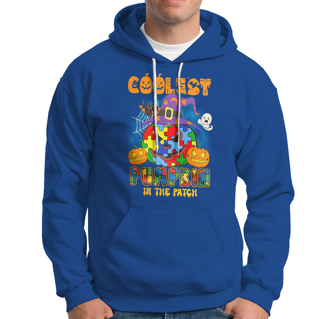 Autism Pumpkin Hoodie Coolest Pumpkin In The Patch Halloween Costume Autism Awareness - Wonder Print Shop