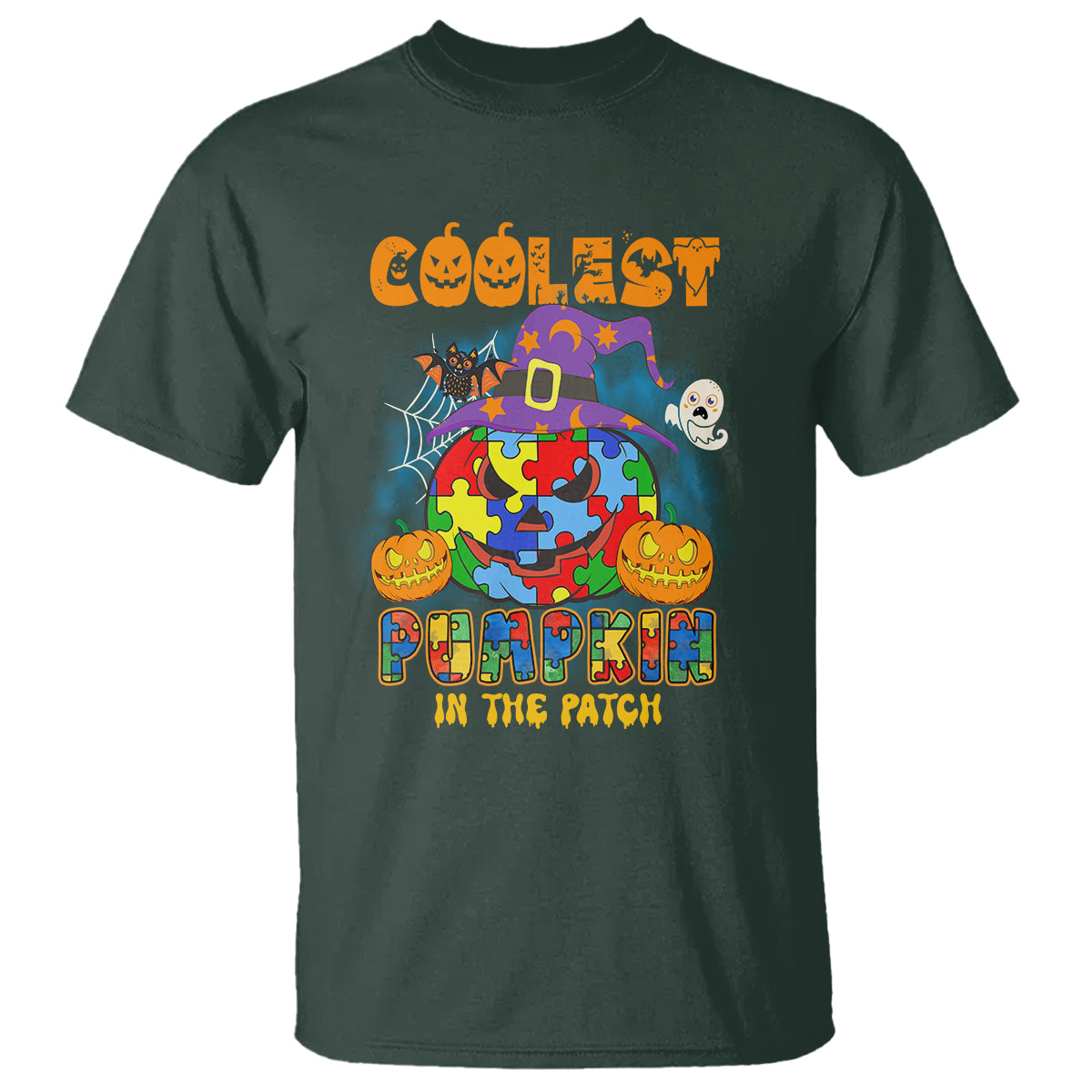 Autism Pumpkin T Shirt Coolest Pumpkin In The Patch Halloween Costume Autism Awareness - Wonder Print Shop