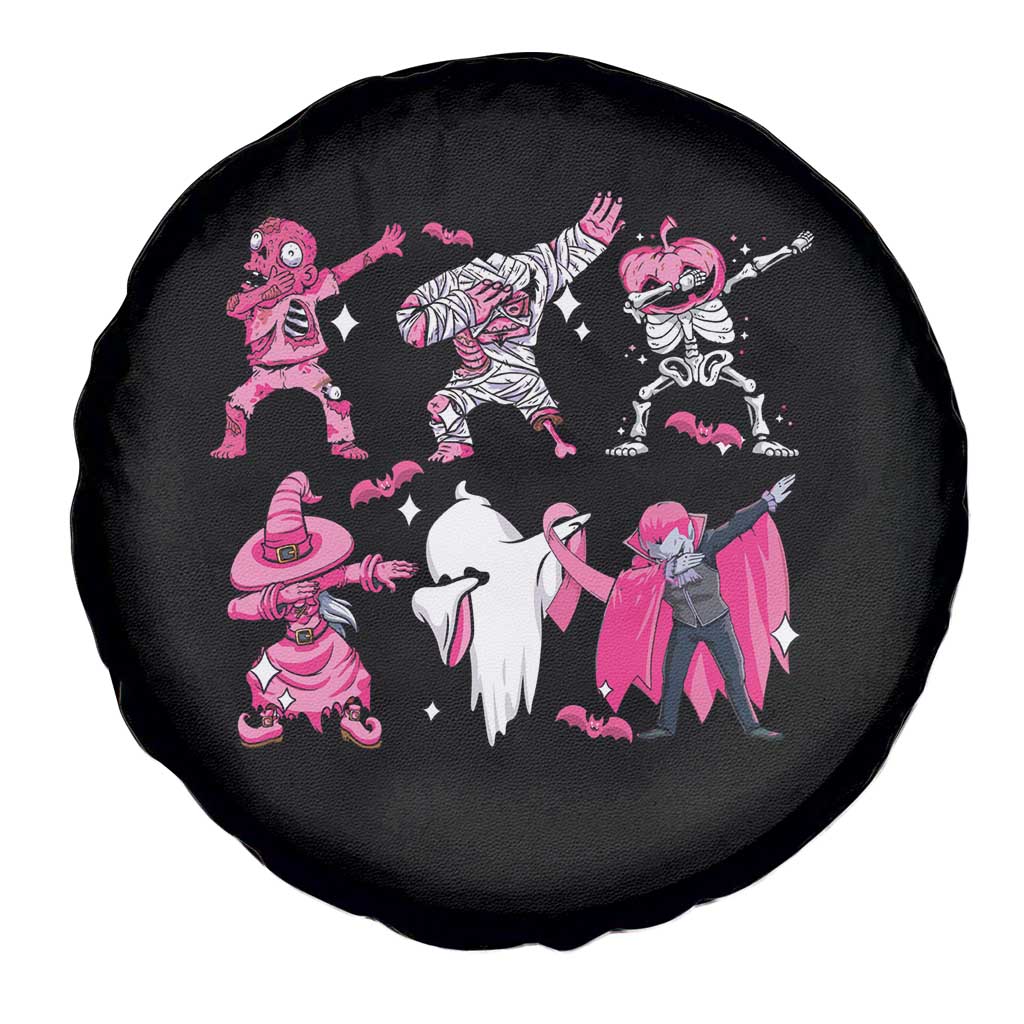 Pink Halloween Breast Cancer Spare Tire Cover Dabbing Skeleton Zombie
