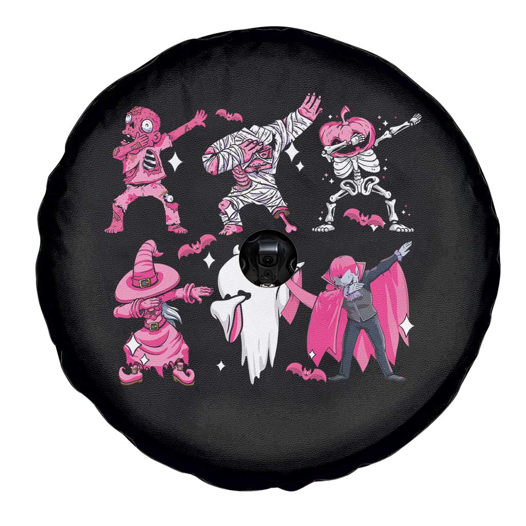 Pink Halloween Breast Cancer Spare Tire Cover Dabbing Skeleton Zombie