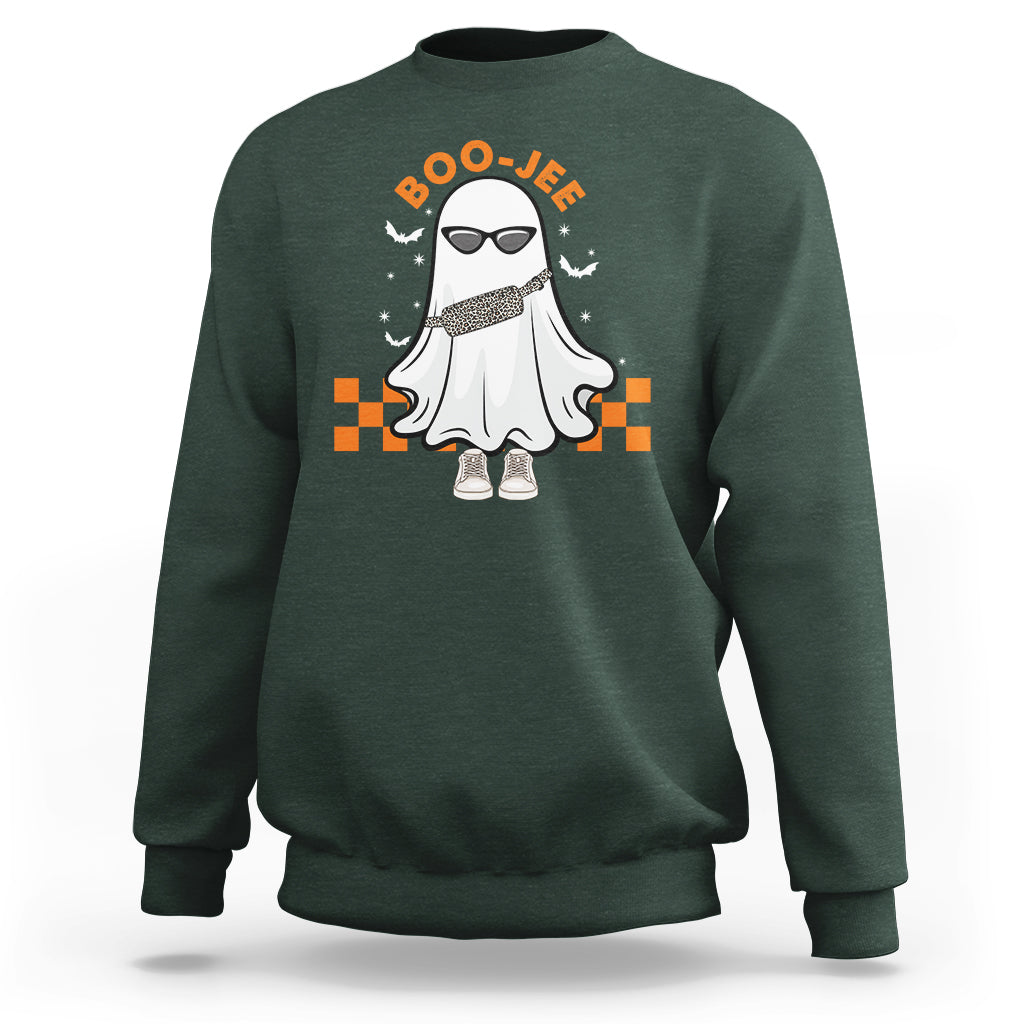 Halloween Boo Sheet Sweatshirt Cute Spooky Ghost Halloween Costume Boujee Boo-Jee - Wonder Print Shop