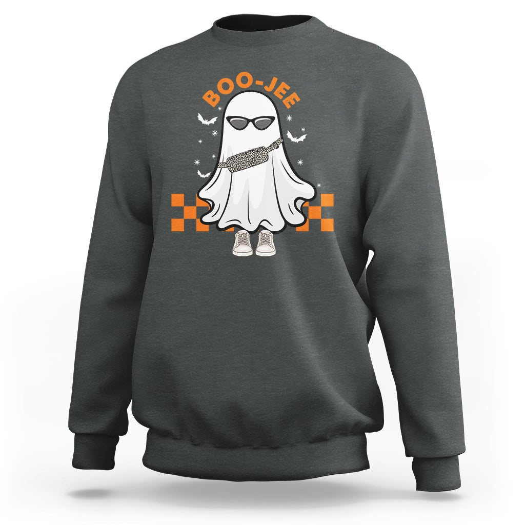 Halloween Boo Sheet Sweatshirt Cute Spooky Ghost Halloween Costume Boujee Boo-Jee - Wonder Print Shop