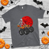 Halloween Skeleton T Shirt Skeleton Riding Monster Truck Candy Funny Scary Pumpkin - Wonder Print Shop