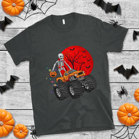 Halloween Skeleton T Shirt Skeleton Riding Monster Truck Candy Funny Scary Pumpkin - Wonder Print Shop