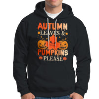 Fall Vibes Hoodie Autumn Leaves And Pumpkin Please Scary Pumpkin Halloween - Wonder Print Shop