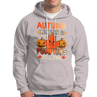 Fall Vibes Hoodie Autumn Leaves And Pumpkin Please Scary Pumpkin Halloween - Wonder Print Shop