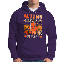 Fall Vibes Hoodie Autumn Leaves And Pumpkin Please Scary Pumpkin Halloween - Wonder Print Shop