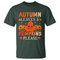 Fall Vibes T Shirt Autumn Leaves And Pumpkin Please Scary Pumpkin Halloween - Wonder Print Shop