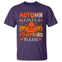 Fall Vibes T Shirt Autumn Leaves And Pumpkin Please Scary Pumpkin Halloween - Wonder Print Shop