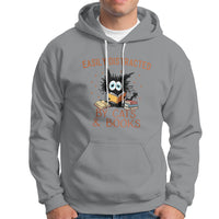 Cat & Book Lover Hoodie Easily Distracted By Cats And Books Funny Black Cat Meme - Wonder Print Shop