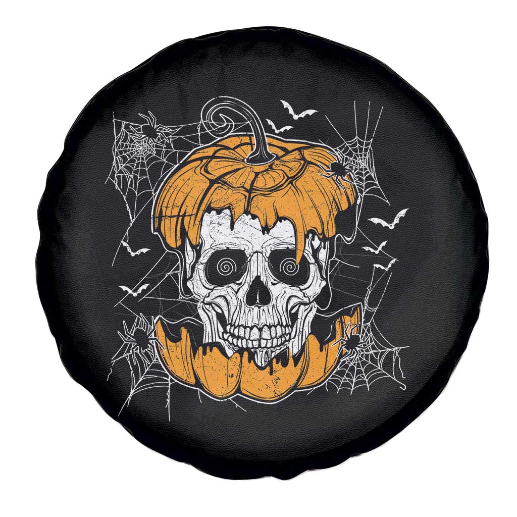 Halloween Skull Spare Tire Cover Spooky Skull In Pumpkin Halloween Costume