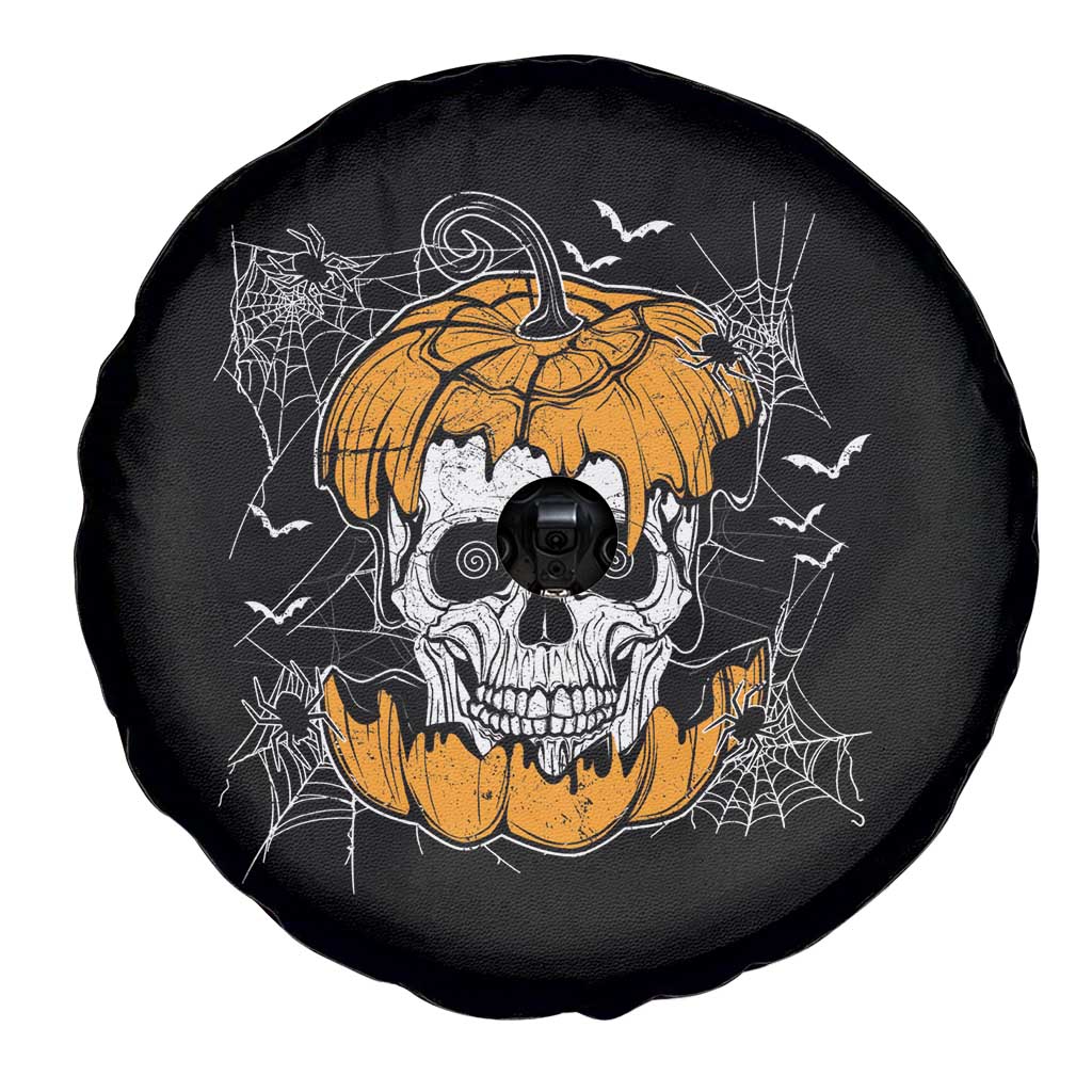 Halloween Skull Spare Tire Cover Spooky Skull In Pumpkin Halloween Costume