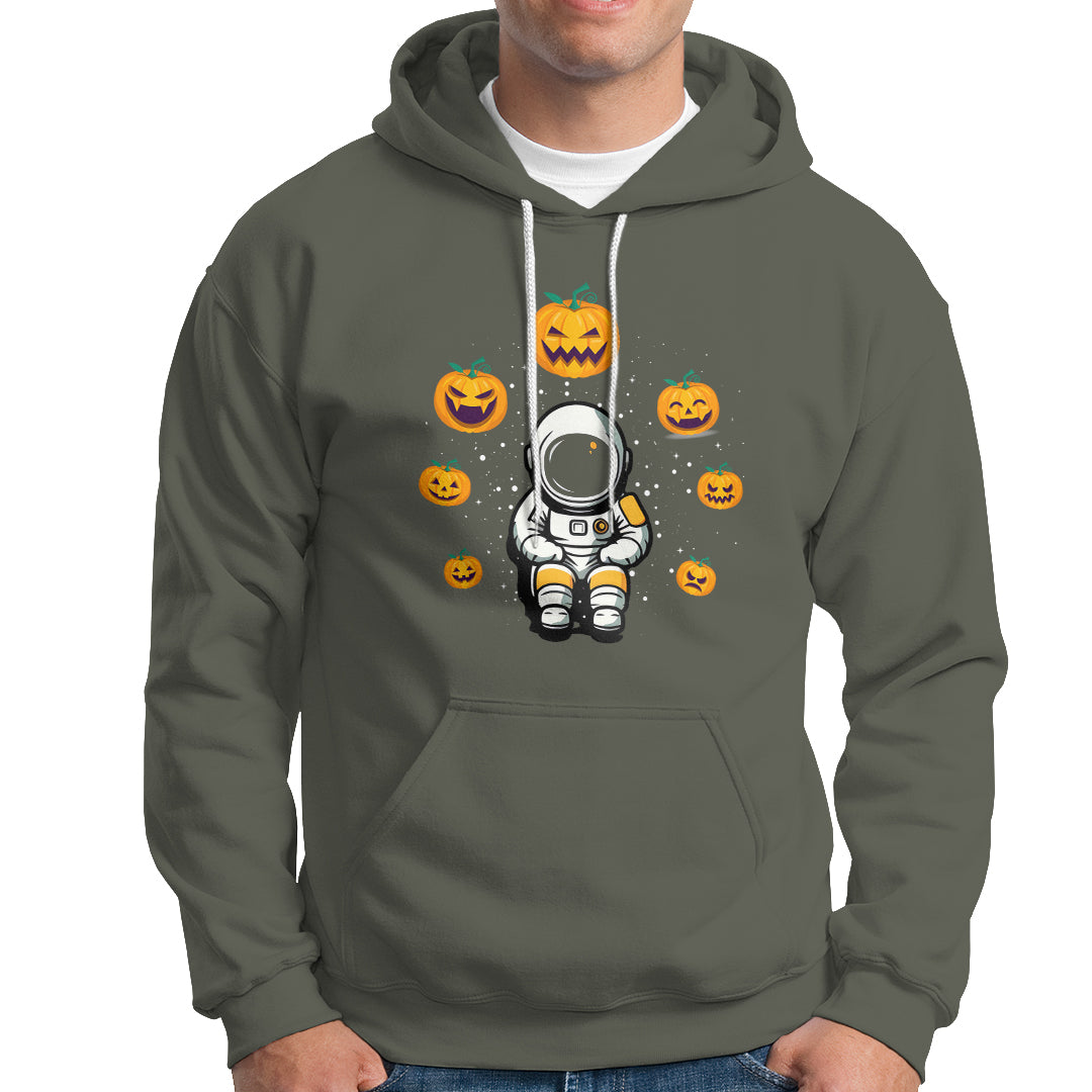 Halloween Astronaut Hoodie Scary Pumpkin Universe Outer Space Halloween Costume - Wonder Print Shop