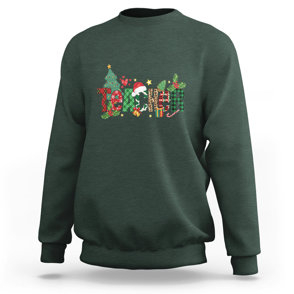 Teacher Christmas Sweatshirt Merry Xmas Gifts - Wonder Print Shop
