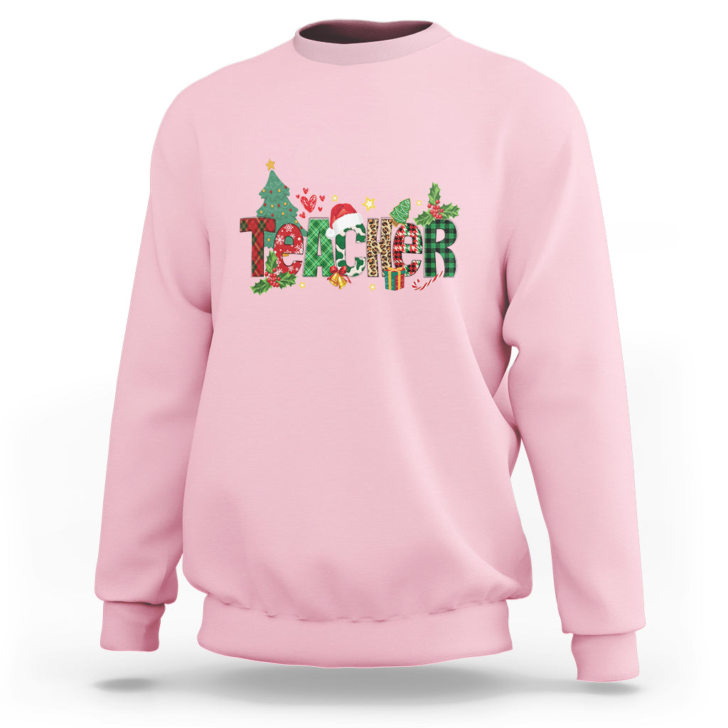 Teacher Christmas Sweatshirt Merry Xmas Gifts - Wonder Print Shop