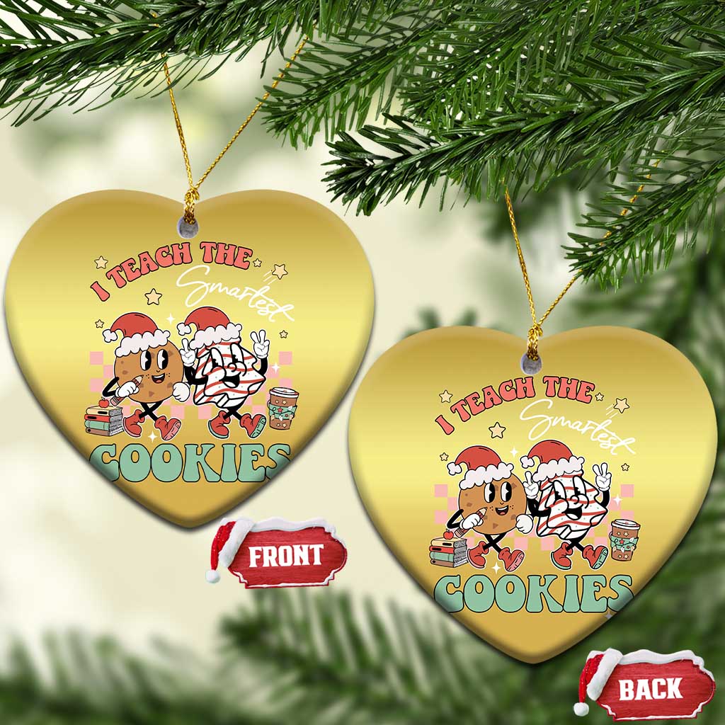 Teacher Christmas Christmas Ornament I Teach The Smartest Cookies Retro Groovy Xmas Tree Cookies - Wonder Print Shop