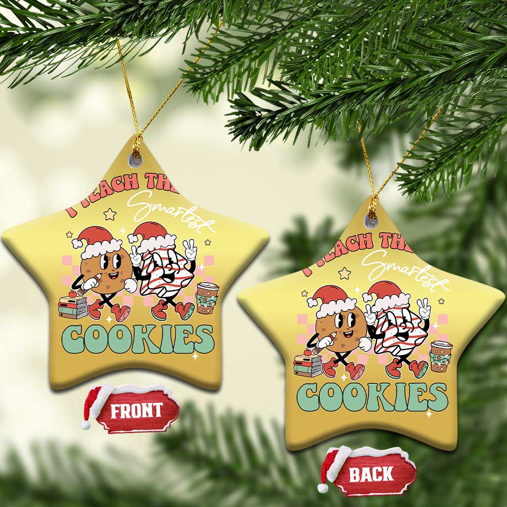 Teacher Christmas Christmas Ornament I Teach The Smartest Cookies Retro Groovy Xmas Tree Cookies - Wonder Print Shop