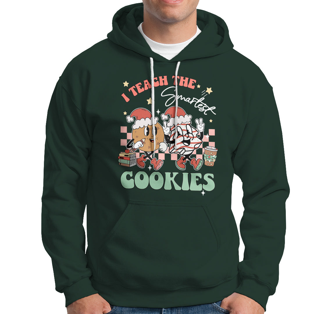 Teacher Christmas Hoodie I Teach The Smartest Cookies Retro Groovy Xmas Cookies - Wonder Print Shop