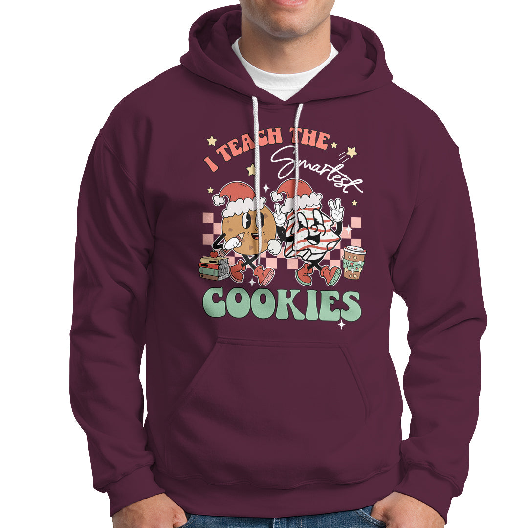 Teacher Christmas Hoodie I Teach The Smartest Cookies Retro Groovy Xmas Cookies - Wonder Print Shop