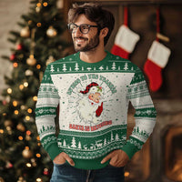 Be Nice To The Teacher Santa Is Watching Retro Groovy Christmas Ugly Christmas Sweater - Wonder Print Shop