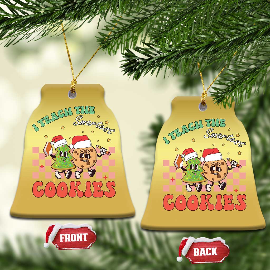 Teacher Christmas Christmas Ornament I Teach The Smartest Cookies Retro Groovy Xmas Cookies - Wonder Print Shop