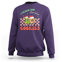 Teacher Christmas Sweatshirt I Teach The Smartest Cookies Retro Groovy Xmas Cookies - Wonder Print Shop