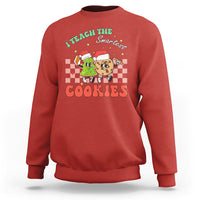 Teacher Christmas Sweatshirt I Teach The Smartest Cookies Retro Groovy Xmas Cookies - Wonder Print Shop