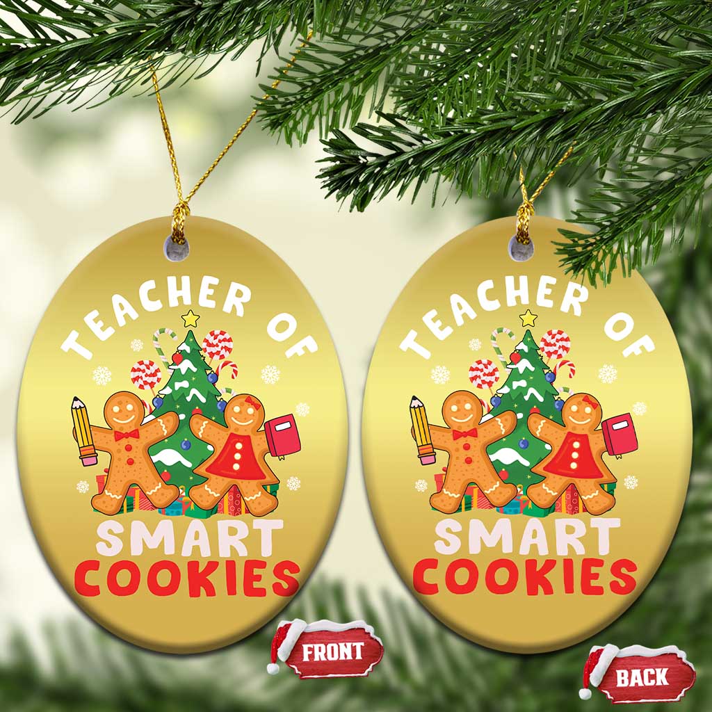 Teacher of Smart Cookies Christmas Gingerbread Man Christmas Ornament Teacher of Smart Cookies - Wonder Print Shop