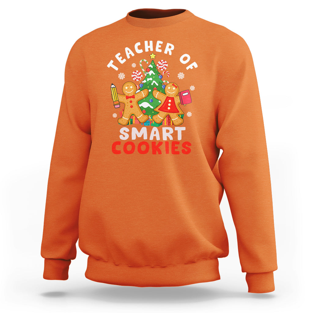 Teacher of Smart Cookies Christmas Gingerbread Man Sweatshirt Teacher of Smart Cookies - Wonder Print Shop