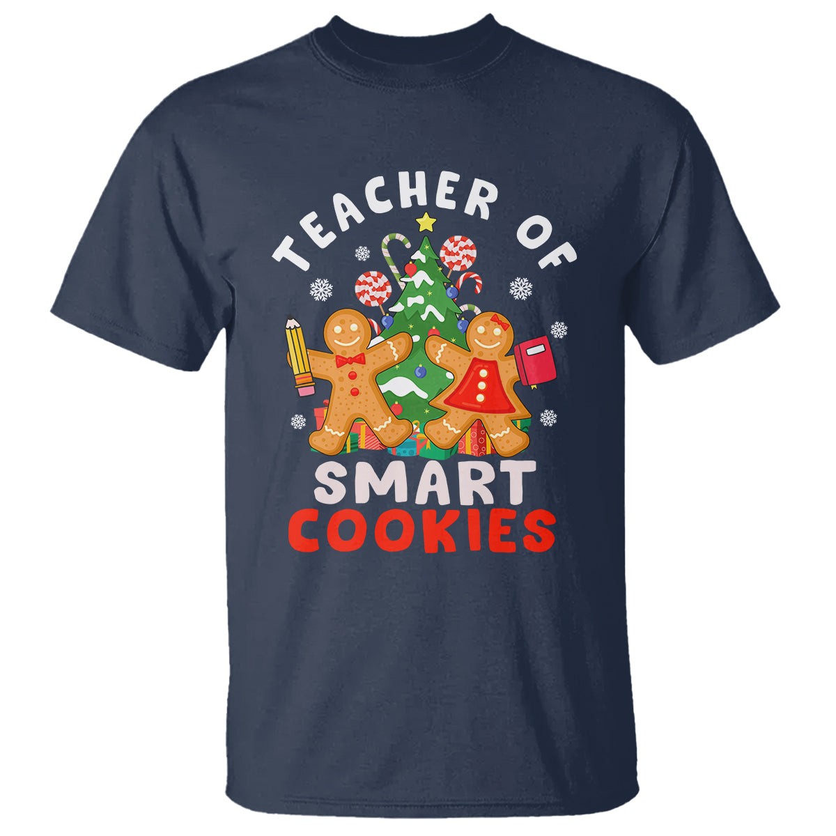 Teacher of Smart Cookies Christmas Gingerbread Man T Shirt - Wonder Print Shop