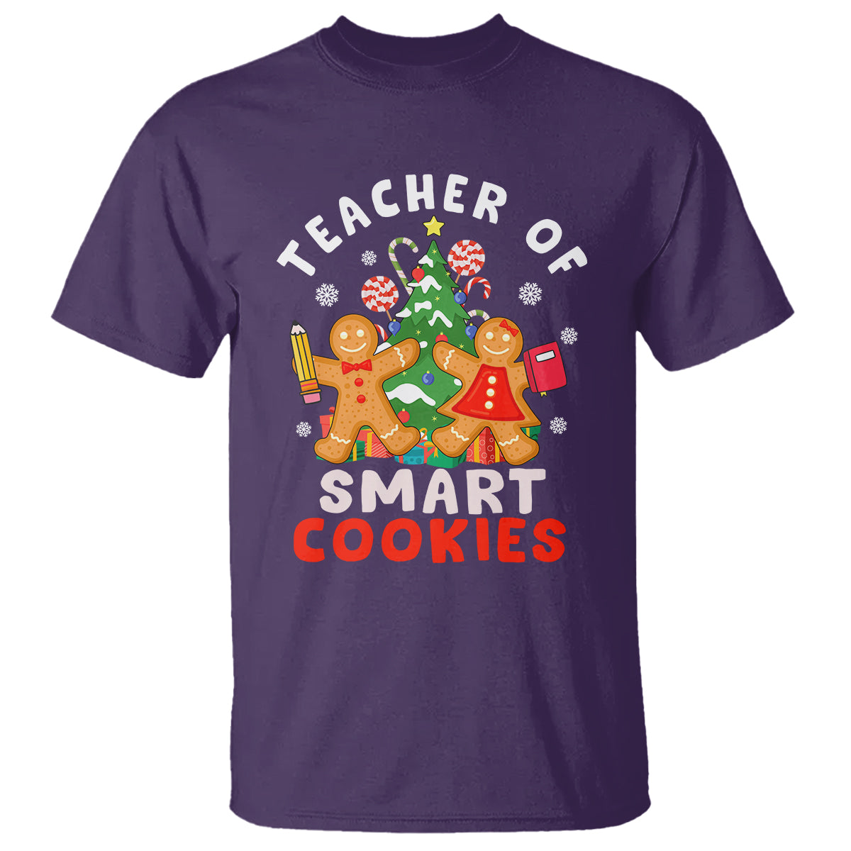 Teacher of Smart Cookies Christmas Gingerbread Man T Shirt - Wonder Print Shop