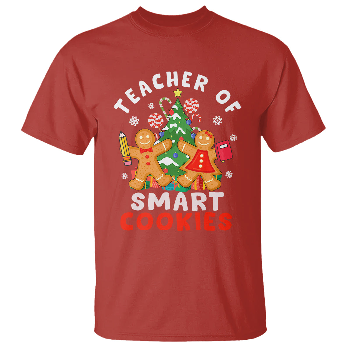Teacher of Smart Cookies Christmas Gingerbread Man T Shirt - Wonder Print Shop